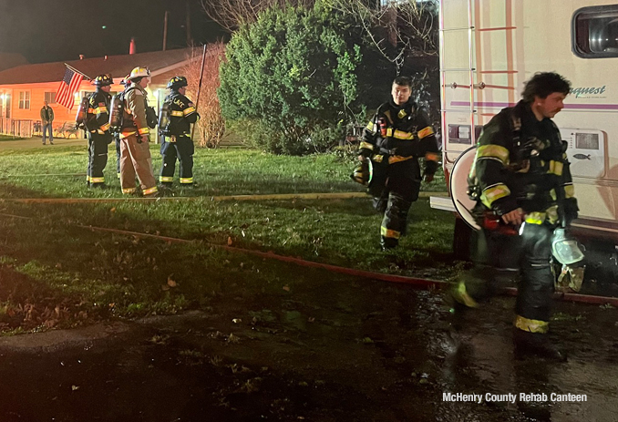 Scene of a fatal house fire on Magellan Drive in unincorporated McHenry early morning Wednesday, March 27, 2024 (SOURCE: McHenry County Rehab Canteen)