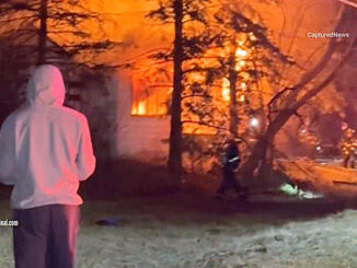 A fire destroyed a vacant house Thursday night March 21, 2024 at 1855 North Hicks Road in Palatine