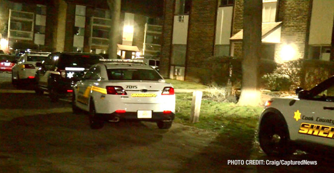 Cook County Sheriff's deputies on scene for investigation of a shooting at the Country Glen Apartments on Saturday, March 2, 2024 (PHOTO CREDIT: Craig/CapturedNews)