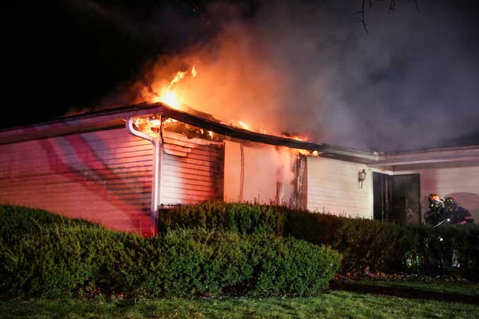 House fire with flames showing on Knolltop Road in unincorporated Union (SOURCE: Union Fire Protection District)