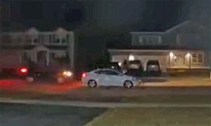 Offenders' vehicles in street during vehicle thefts and vehicle burglaries in Antioch around 4:30 a.m. Friday, March 8, 2024 (SOURCE: Cropped NEST camera view/Antioch Police Department)