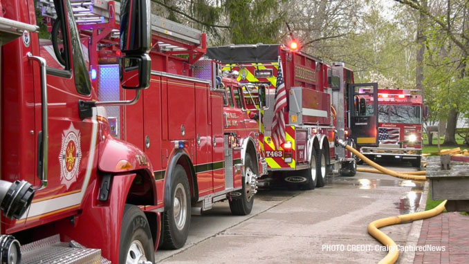 Mutual aid firefighters on the scene of a house fire on Sunday, April 29, 2024 (Craig/CapturedNews)