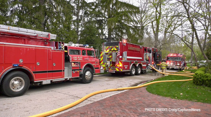Firefighters on the scene of a house fire on Sunday, April 29, 2024 (Craig/CapturedNews)