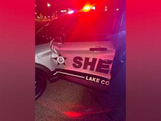 Lake County Sheriff SUV hit during a traffic stop on Route 12 in Deer Park Sunday, April 14, 2024 (SOURCE: Lake County Sheriff's Office)