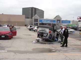 Rollover Crash at the Rolling Meadows Walmart parking lot, Monday, April 1, 2024 (CARDINAL NEWS)