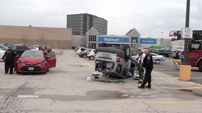 Rollover Crash at the Rolling Meadows Walmart parking lot, Monday, April 1, 2024 (CARDINAL NEWS)