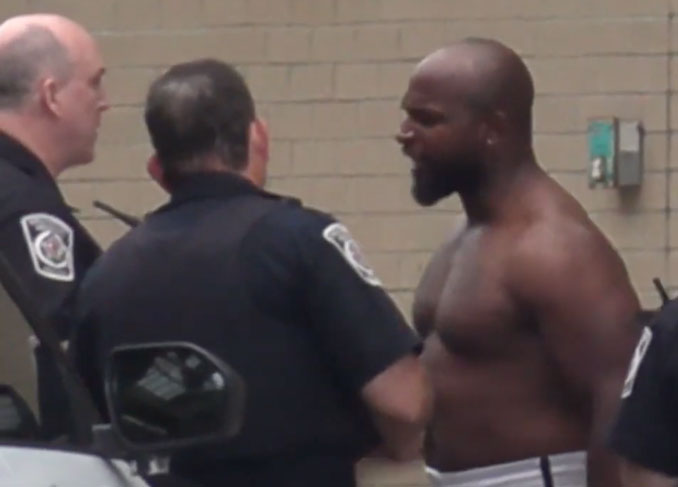 Interaction of an unruly male with police in the Ambulance Bay at Northwest Community Healthcare on Friday, May 24, 2024 (CARDINAL NEWS)