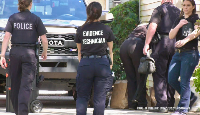 Investigators on Cherry Valley Road in Vernon Hills at the scene of an apparent murder/suicide in a home on Wednesday morning, May 1, 2024 (Craig/CapturedNews)