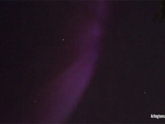 Purplish Blue streak in Northern Lights rising up Saturday, May 11, 2024 after 3:00 a.m.