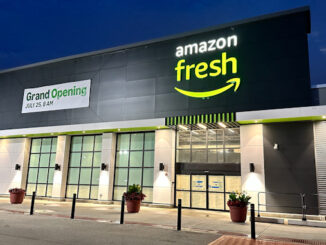 Amazon Fresh illuminated just after sign was installed on Tuesday, July 16, 2024 (CARDINAL NEWS)