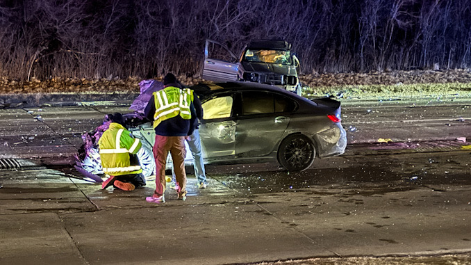 Fatal crash on Lake Cook Road at Bloomington Avenue in Arlington Heights Saturday night, January 25, 2025 (CARDINAL NEWS)