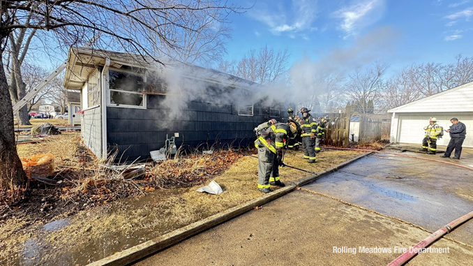 Firefighters on scene at a house fire on Bluebird Lane in Rolling Meadows Thursday afternon, February 6, 2025 (SOURCE: Rolling Meadows Fire Department)