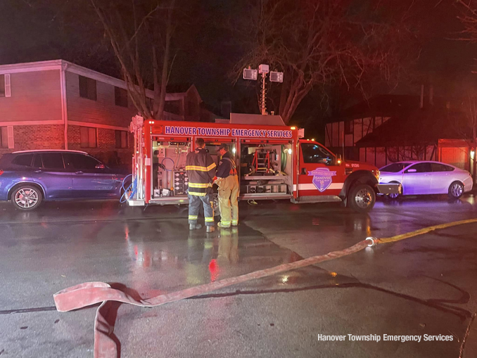 Scene of a working fire on Scarsdale Court in Schaumburg Sunday, March 16, 2025 (SOURCE: Hanover Township Emergency Services).