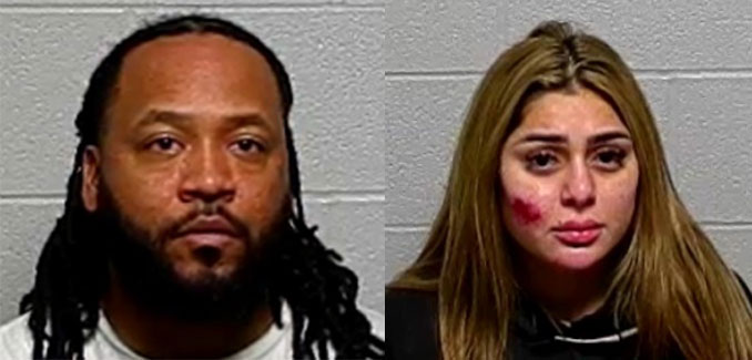 Swayne Carranza (left) and Maria Lara, charged with resisting arrest and other charges (SOURCE: Lake County Sheriff's Office)