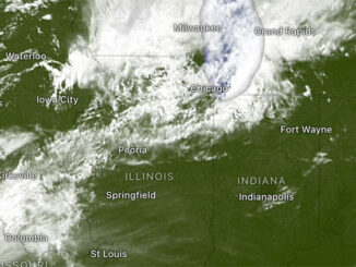 Clouds imagery over northern Illinois and surrounding states at 10:41 a.m. Wednesday, April 23, 2025 (SOURCE: Windy.com)