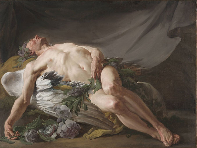 Morpheus, the god of sleep, painted by Jean Bernard Restout in France in the 18th century. The god is the inspiration for the Morpheus character in The Matrix film, played by Laurence Fishburne, who is considered a terrorist for being an awakened activist, wanted by The Matrix for attempting to free humans from enslavement by The Matrix. Ironically, Morpheus in the movie is not slumbering like the god of sleep in the painting. He is very much aware.