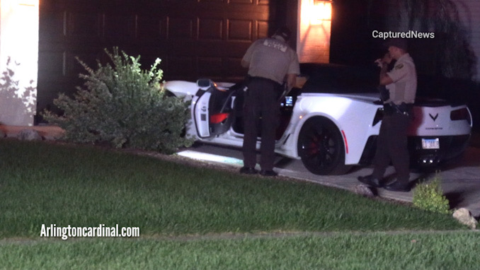 Cook County Sheriff's Deputies investigate a crime scene involving an attempted auto theft and a shooting at the northwest corner of Galesburg Avenue and Nichols Road in unincorporated Arlington Heights just west of Nickol Knoll Golf Club in Arlington Heights, Friday morning, July 25, 2025 (CARDINAL NEWS)