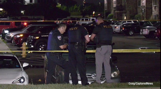 Scene of a drive-by shooting in Prospect Heights Sunday night, July 6, 2025 (Craig/CapturedNews)
