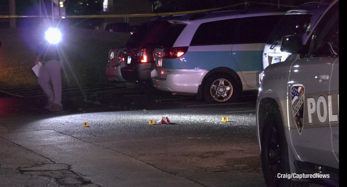 Scene of a drive-by shooting in Prospect Heights Sunday night, July 6, 2025 (Craig/CapturedNews)