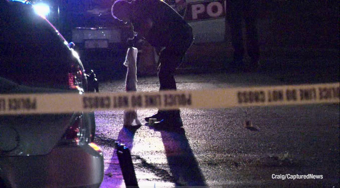 Scene of a drive-by shooting in Prospect Heights Sunday night, July 6, 2025 (Craig/CapturedNews)