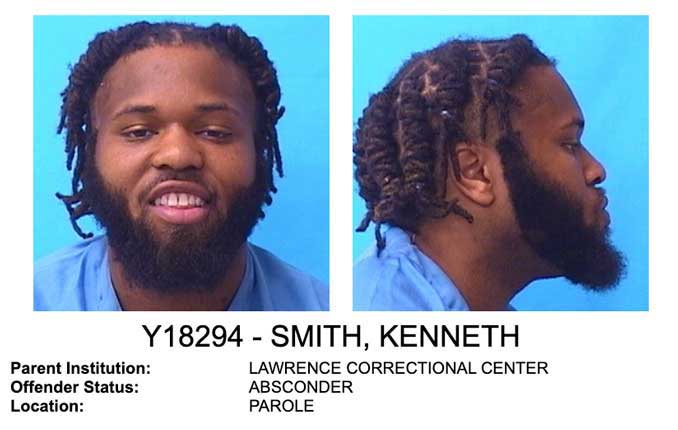 Kenneth Smith, parole absconder serving 14 years for Armed Robbery with no firearm, and in custody initially on February 9, 2015 (SOURCE: Illinois Department of Corrections/IDOC)