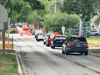 Westbound Euclid Avenue closed, eastbound Euclid Avenue open, but temporarily stopped at 8:03 a.m. Monday, August 11, 2025 (CARDINAL NEWS)