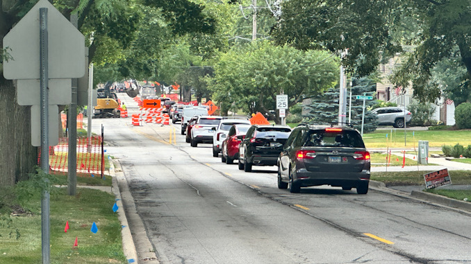 Westbound Euclid Avenue closed, eastbound Euclid Avenue open, but temporarily stopped at 8:03 a.m. Monday, August 11, 2025 (CARDINAL NEWS)