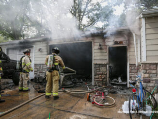 Attached garage fire in the block of 21000 west Coral Road extinguished by Marengo firefighters on Friday, August 22, 2025 (SOURCE: Marengo Fire & Rescue Districts)
