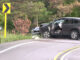 Honda CR-V in the foreground and Honda Accord in the background after the driver of the Honda CR-V crossed the double yellow line and hit the Honda Accord on Saturday, August 9, 2025 about 4:37 p.m. (Craig/CapturedNews)