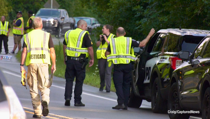 Fatal crash scene after the driver of a Honda CR-V crossed the double yellow line and hit a Honda Accord on Saturday, August 9, 2025 about 4:37 p.m. (Craig/CapturedNews)