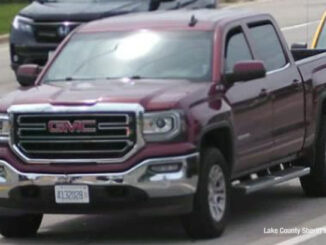 Actual GMC Sierra pickup truck involved in a fatal hit-and-run crash in Beach Park in Lake County that likely occurred early Wednesday, July 27, 2025 (SOURCE: Lake County Sheriff's Office)