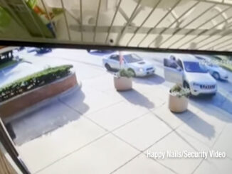 Security video showing beginning of ICE traffic stop in front of Happy Nail nail salon on Grand Avenue in Franklin Park about 8:49 a.m. Friday, September 12, 2025 (SOURCE: Security video/Happy Nails)