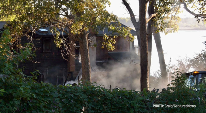 Scene of arson fire on Summit Place in unincorporated Round Lake on Monday, September 15, 2025 (SOURCE: Craig/CapturedNews)
