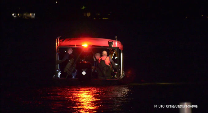 Scene of a single-vehicle boat crash on the Fox Lake near Captain's Quarter on Monday, October 6, 2025 (Craig/CapturedNews)