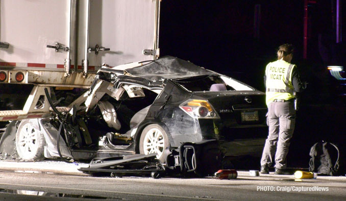 Extrication scene at Route 41 and Route 137 (Buckley Road) in North Chicago, Friday night, October 17, 2025 (Craig/CapturedNews)