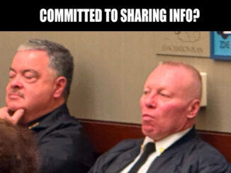 Arlington Heights Police Chief Nicholas Pecora and Arlington Heights Fire Chief Lance Harris attending a Village Board meeting for a Chicago Bears topic on Monday, December 9, 2025 (CARDINAL NEWS)