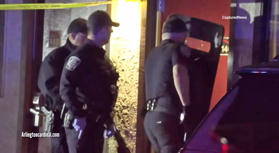 Police search a room at Red Roof Inn, 22 West Algonquin Road, after a male was shot Friday night, November 1, 2024, and where a suspect had already fled, but was arrested on Thursday, August 28th, 2025 (SOURCE: Cardinal News)