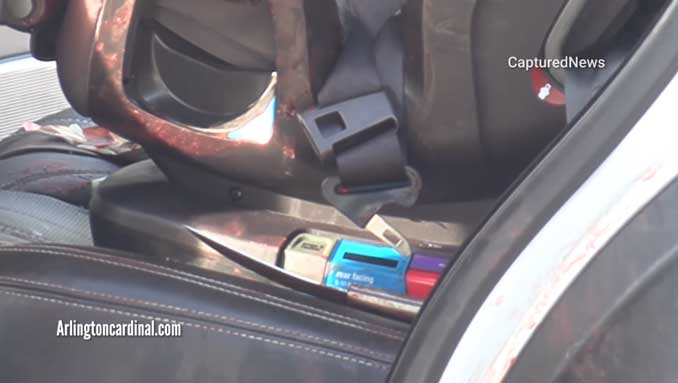 Knife that was likely the murder weapon located in the back seat of the Range Rover next to a child car seat (CARDINAL NEWS)