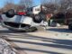 RolloverSUV on Gibbons Avenue south of Miner Street Friday morning, December 19, 2025 (CARDINAL NEWS)