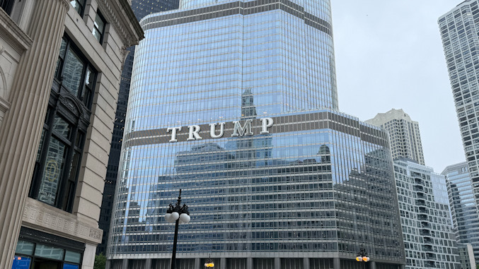 Trump Tower on Wabash Avenue in downtown Chicago