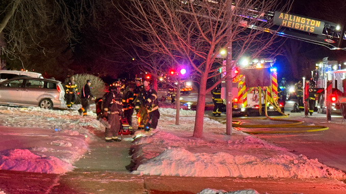 House fire scene on Hintz Road near Kennicott Avenue Wednesday nights January 28, 2026 (CARDINAL NEWS)