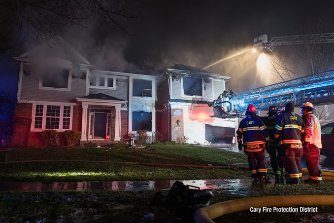 House fire on Mulberry Lane in Cary on Wednesday, December 31, 2025 (SOURCE: Cary Fire Protection District)