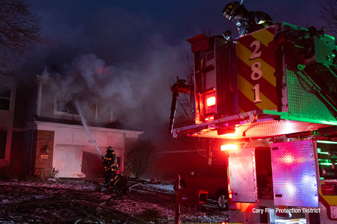House fire on Mulberry Lane in Cary on Wednesday, December 31, 2025 (SOURCE: Cary Fire Protection District)