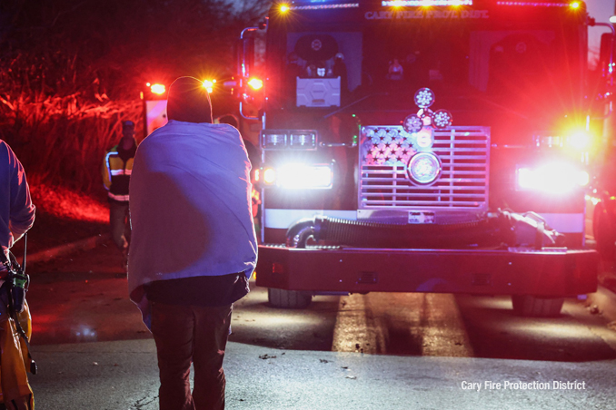 Lake Killarney scene on Londonderry Drive, Tuesday, January 13, 2026 (Cary Fire Protection District)