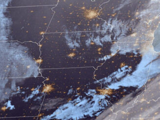 Cloud cover Wednesday, January 14, 2026 at 601AM (GeoColor satellite CIRA/NOAA)