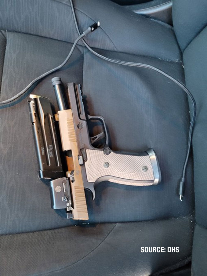 Handgun recovered by DHS in Minneapolis after fatal shootingn on Saturday, January 24, 2026 (SOURCE: DHS)