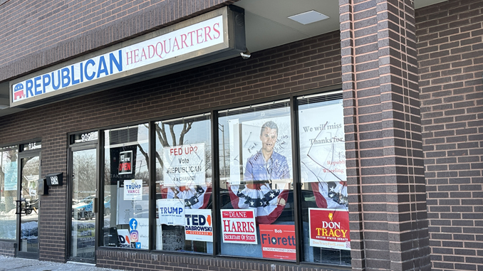 Vandalism at Wheeling Township Republican headquarters office at 11:00 p.m. Sunday, January 25, 2026 (CARDINAL NEWS)