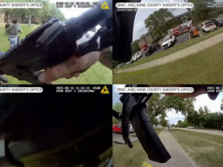 Image from Kane County State's Attorney's Office "Batavia Critical Incident Video August 16, 2025" just before shootout involving suspect and law enforcement officer (SOURCE Kane County State's Attorney's Office)
