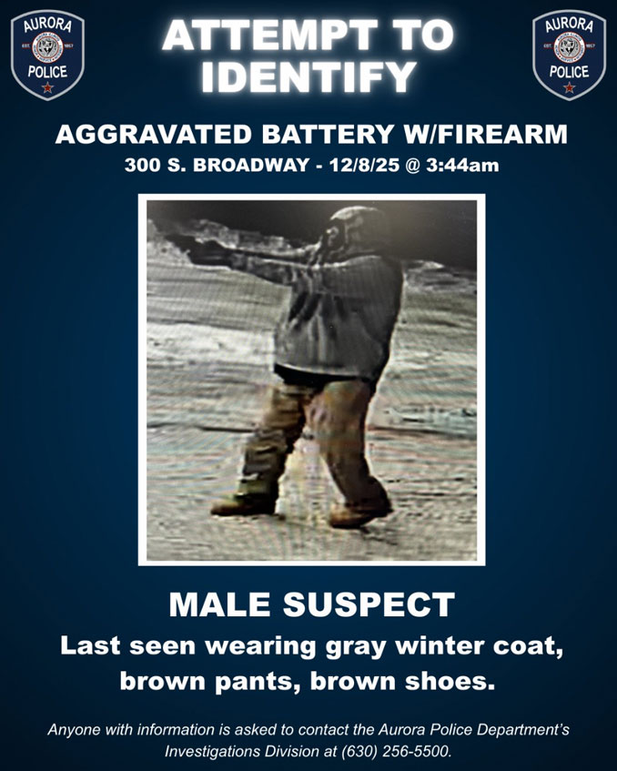 Male suspect Aurora shooting Monday, December 8 ,2025 about 3:44 a.m. (SOURCE: Aurora Police Department)