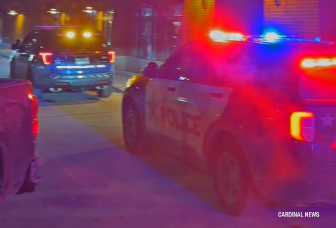 Arlington Heights police officers secured the scene at the downtown Metra train station about 6:35 p.m. Friday, January 23, 2026 (Provided image/CARDINAL NEWS)